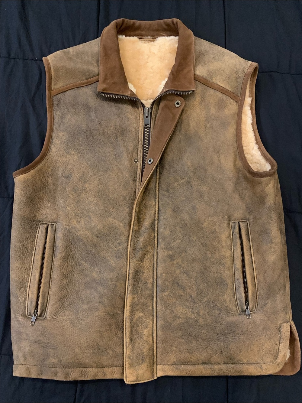Vintage The Territory Ahead Brown Suede Sherpa Vest